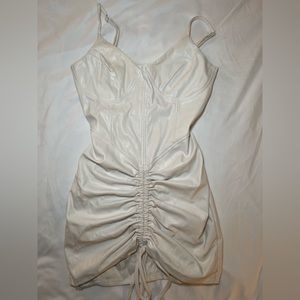White faux leather dress